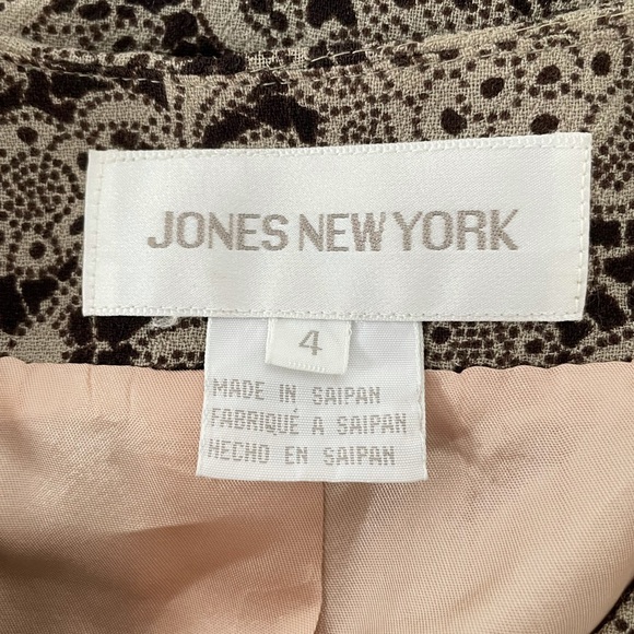 Jones New York Floral Blazer, Brown, Taupe, 4 - Picture 7 of 9